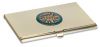 Gold Plated Business Card Holder with Nautical Motif Gold Plated Business Card Holder with Nautical Motif