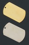 Engravable ID tags, available in 2 sizes in gold and rhodium plating Engravable ID tags, available in 2 sizes in gold and rhodium plating