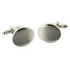 *NEW* Brushed Chrome Oval Premium Design Cufflinks with Bevel (CUFF11 *NEW* Brushed Chrome Oval Premium Design Cufflinks with Bevel (CUFF11