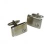 Brushed Silver Metal with Crystal (NCUFF56) Brushed Silver Metal with Crystal (NCUFF56)