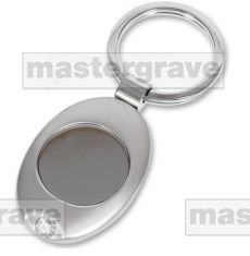 Oval keyring with crystal effect feature Metaza Gifts