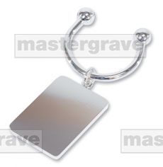 Silver plated rectangular keyring.  Metaza friendly gifts. Engravable gifts.