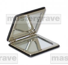 Black Leather Square Compact Mirror - the best place for engravable gifts