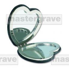 Black Leather Heart Shaped Mirror - the best source of engravable gifts