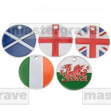 *NEW* Flag Design Pet Tags 25mm Nickel Plated  