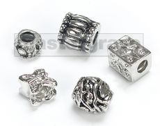 Mixed Pack of Silver Plated Charms to fit Charm Bead Bracelets PK5 (OE9) 