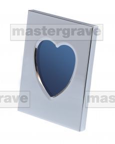 Small Chome Plated Picture Frame with Heart Window (FRAME14)