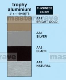 Trophy Aluminium in bright gold,silver,black and natural