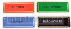 Moulded badges available in white,black,blue,green,red,silver and gold