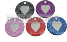 Best Selling Heart Glitter Design Pet Tags (HR-G, HP-G, HDB-G, HB-G, HPU-G) PK10